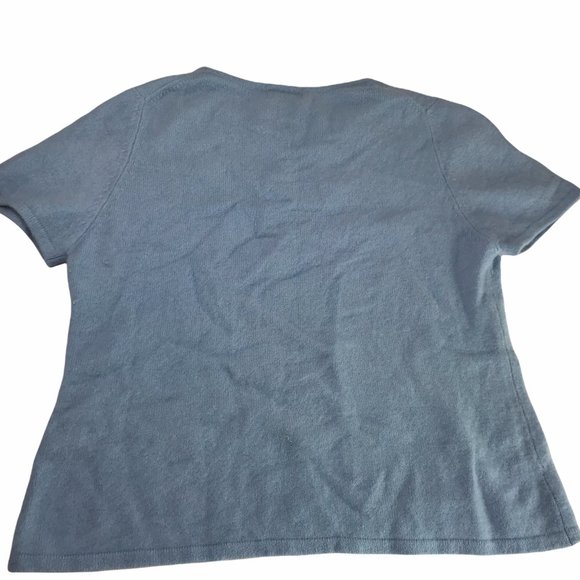 Kirkland Signature Blue Cashmere Sweater, Size Women's Small, Has Holes - Picture 2 of 8